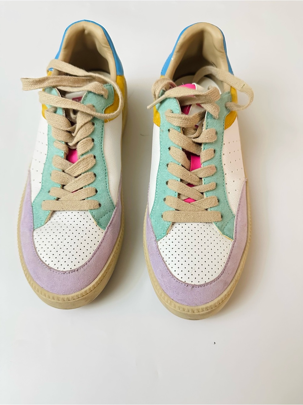 Steve Madden Pastel Suede & Leather Low-Top Sneakers